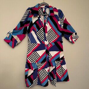 Karl Lagerfeld Funky and Colorful Top with Matching Fabric Belt